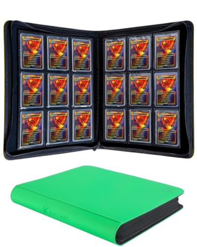 Top loader Binder - Holds 324+ Top Loaders for Cards, 9 Pocket Top Loader Binders with Sleeves for 3" x 4" Rigid Card Holders for Baseball, Football and other Cards (Hight Green) - color: Hight Green