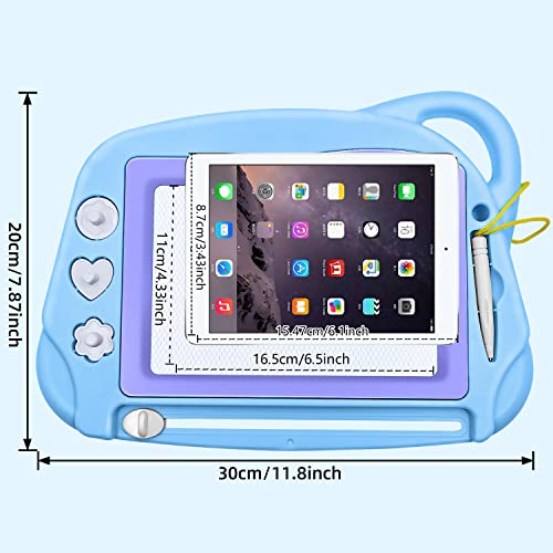 AiTuiTui Magnetic Drawing Board Mini Travel Doodle, Erasable Writing Sketch Colorful Pad Area Educational Learning Toy for Kid/Toddlers/Babies with 3 Stamps and 1 Pen (Sky Blue) - color: Skyblue