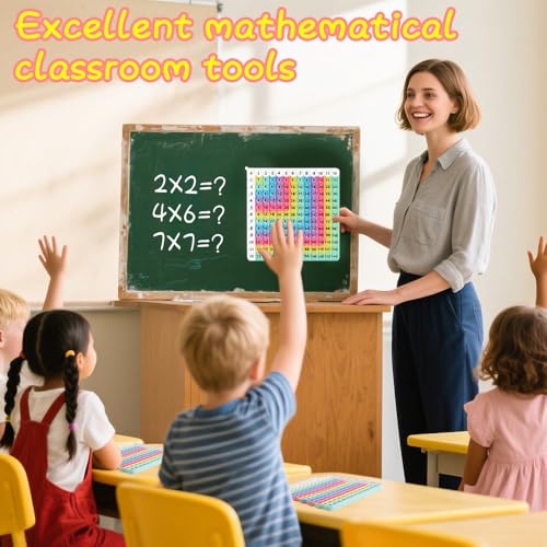 Yadishen 12x12 Rainbow Multiplication Table Game - Children's Math Education Multiplication Flashcards, Popular Learning Tool for Early Education and Enlightenment - size: 20cm Right Angle Macaron