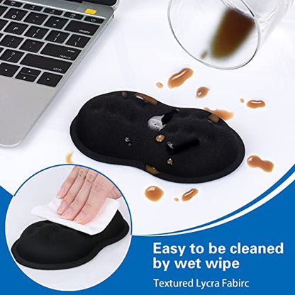 2 Pack Mouse Wrist Rest, Canjoy Wrist Rest for Mouse Memory Foam Wrist Pad | Superfine Fibre Soft Mouse Wrist Rest Pad Support Cushion with Anti-Skid Rubber Base, Pain Relief Mouse Hand Rest - color: Black-upgraded