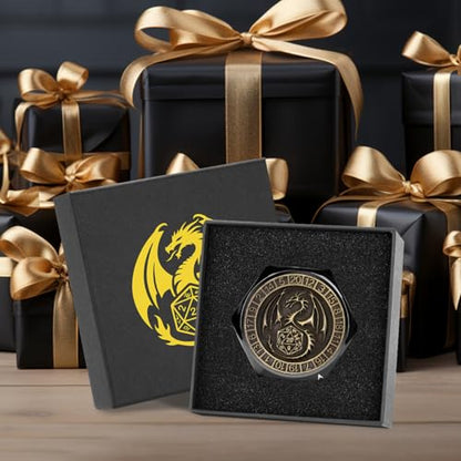 DND Spinner Dice 8-in-1 Metal Dice Set, D&D Polyhedral Game Dice | 3D Hexagon Relief Design, D&D Spinner Dice, DND Gifts, MTG, Role Playing Board Game Accessories, with Gift Box, Black - color: Black