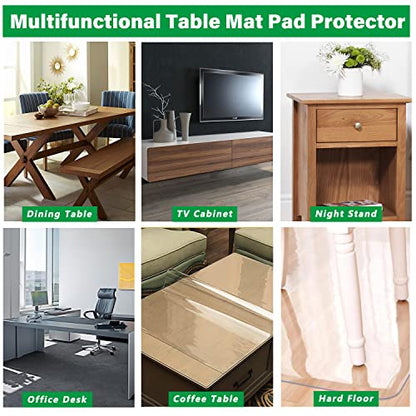 Round 34 Inch Dia Dining Coffee Table Protector 1.5mm Thick Clear Plastic Tablecloth Cover PVC Vinyl Round Dining Table Cover Wood Marble Glass Tabletop Topper Protection Pad Easy Clean Mat - color: Round New Clear 1.5mm, size: 34" (Round)