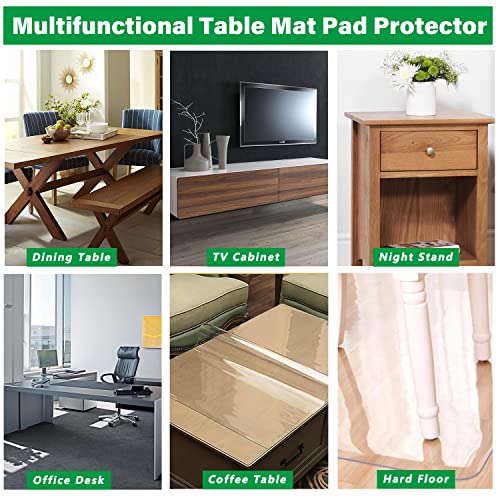 Multi-Size Clear PVC Table Protector - 30 Inch Diameter, 1.5mm Thick, Water & Oil Resistant Tabletop Cover - color: Round New Clear 1.5mm, size: 30" (Round)