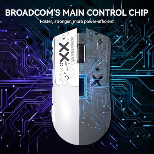 ATTACK SHARK X11 Wireless Gaming Mouse, PAW3311 Sensor, Lightweight, RGB Charging Dock, 22,000 DPI, Tri-Mode Connectivity, 5 Programmable Buttons, Grip Tape Included - White - color: White, size: Mouse and Anti-slip sticker