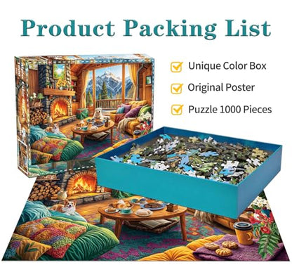 Jigsaw Puzzles for Adults 1000 Piece Puzzle for Adults 1000 Pieces Puzzle 1000 Pieces-Alpine Cozy Wooden House - color: Cozy Wooden House
