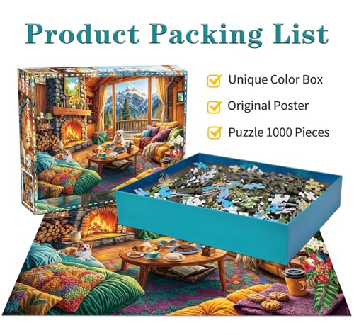 Jigsaw Puzzles for Adults 1000 Piece Puzzle for Adults 1000 Pieces Puzzle 1000 Pieces-Alpine Cozy Wooden House - color: Cozy Wooden House