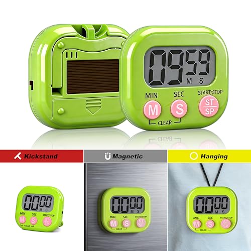 Antonki 4 Pack Digital Timer for Kids, Kitchen Timer for Cooking, Classroom, Study, Exercise with Countdown/Up Mode - Loud Alarm, Large Display - AAA Battery Operated (Not Included)