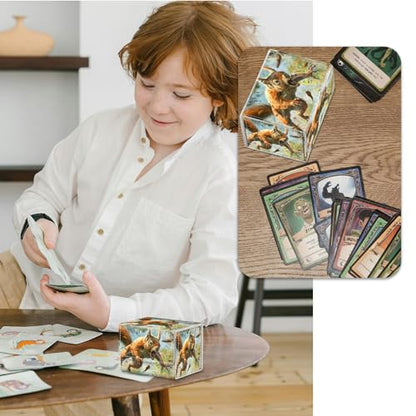 Strong Magnet Case Mtg Deck Box Tcg Up to 200 Cards Creative Pattern Trading Card Storage Box for Collectible Card Games, A Squirrel With Sharp Claws - color: A Squirrel With Sharp Claws