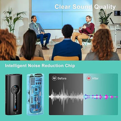 KIMAFUN Wireless Lavalier Microphone System, Wireless 2.4GHz Lapel Mics Handheld Mic 2 in 1 for Teaching, Teachers, Speech, Tour Guiding, Speaker, Amplifier, PA System, Broadcast, KM-G70(2TX1RX) - size: 2TX+1RX