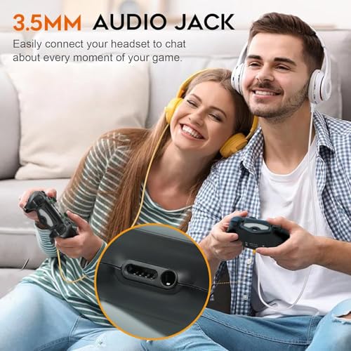 citnh Wireless Controller for PS-4/Pro/Slim 2-pack Purple/Green | 800mAh Battery, 6-Axis Gyro, 3.5mm Audio Jack and Speaker, Hall-Effect Joysticks