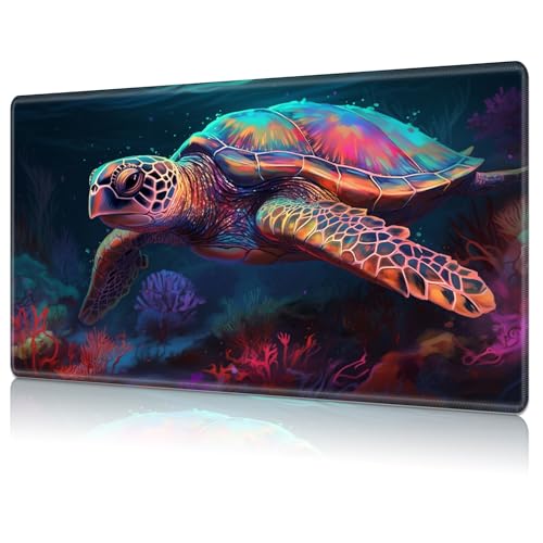 MTG Playmat,Game Play Mat for MTG TCG 24 x 14 inches Cards Game Playmats,Trading Card Game Stitched Play Mats Commander Deck Gaming Desk Mat Card Gameplay Mats-Colored Turtle - color: Colored Turtle, size: NO Zone