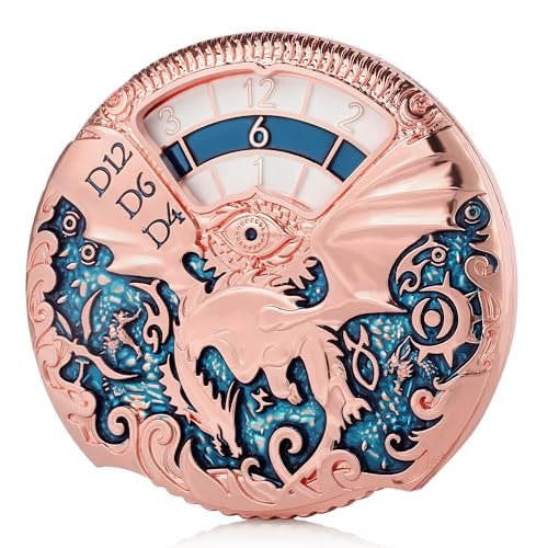 DNDND Dragon Roulette Metal Spinner Dice 7-in-1 Spinning DND Dice Set with Gorgeous Gift Box for Dungeons and Dragon and Role Playing Game(Rose Gold with Teal) - color: Dragon Teal