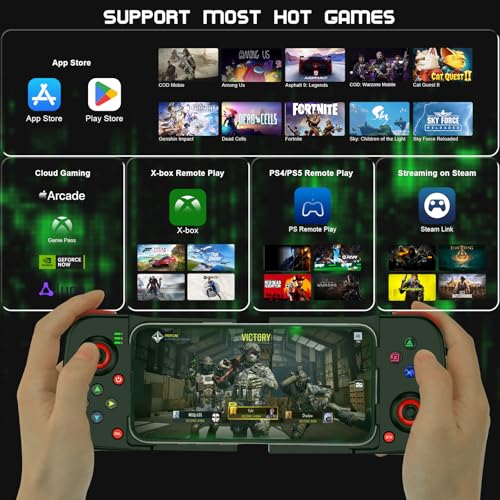 Joso Phone Controller for iPhone/Android Support Phone Case, Mobile Gaming Controller with Ergonomic Design - Wireless Gamepad for Cloud Gaming & PS Remote Play - color: Black