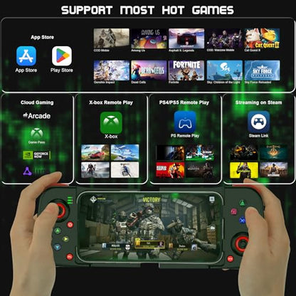 Joso Phone Controller for iPhone/Android Support Phone Case, Mobile Gaming Controller with Ergonomic Design - Wireless Gamepad for Cloud Gaming & PS Remote Play - color: Black