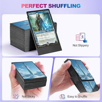 UAONO MTG Card Sleeves 100ct (Frozen) Fantasy Art Card Sleeves Deck Protector, Clear Front & Matte Textured Back Sleeves for Magic The Gathering TCG - color: Frozen