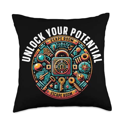 Escape Room Roomescape Puzzle Room Exit Game Throw Pillow - size: 18x18