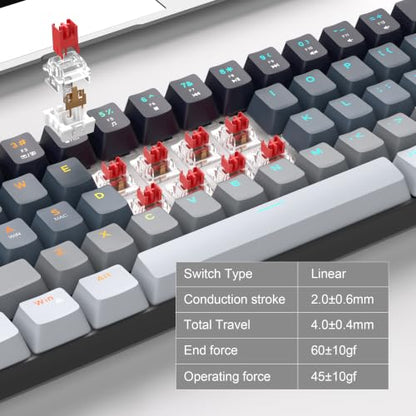 MageGee Portable 60% Mechanical Gaming Keyboard, RGB Backlit Compact 68 Keys Mini Wired Office Keyboard with Red Switches for Laptop PC Mac - Gradient Black - color: Gradient Black/Red Switch