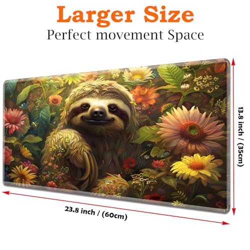 for MTG Playmat Non-Slip Rubber Play Mat with Storage Bag Combination, Ideal for Card Game Lovers TCG Play Mat, Flower Sloth - color: Flower Sloth