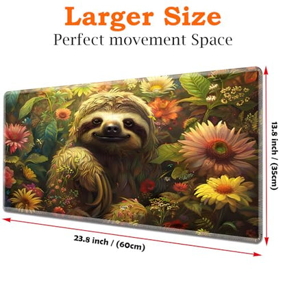 for MTG Playmat Non-Slip Rubber Play Mat with Storage Bag Combination, Ideal for Card Game Lovers TCG Play Mat, Flower Sloth - color: Flower Sloth