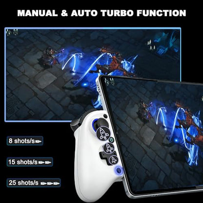 Megadream Mobile Gaming Controller for iPhone/Android/PC - iPad/Tablet (Up to 11in) - Cloud Game - NS-Switch|Swith 2 - Turn Your Phone into a Gaming Console - PS5/Xbox Remote Play Streaming, Call of Duty, Roblox, Turbo, White - color: White