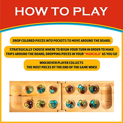 Classic Mancala - Fun Board Game for Friends and Family - Timeless Strategy Game - size: 1.69 x 6.5 x 8.88 inches