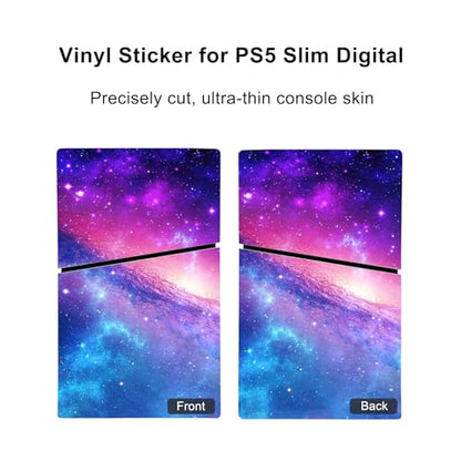 Skin Sticker Compatible with PS5 Slim Digital Console Controller (Purple) | Protective Decal Cover, Game Device Vinyl - color: Purple