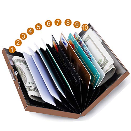 RFID Credit Card Holder Protector Metal Credit Card Wallet Business Card Holder for Men Women Gift Box Package (Copper) - color: 01 Copper