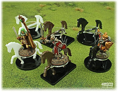 LITKO Horse Mount | Compatible with D&D & Pathfinder | 25x50mm | Grey | Turns a 30mm (1.25-inch) hero into a saddled rider | Rectangular base | Includes steed + clear acrylic base | Glue assembly - color: Grey, style: 25x50mm Base
