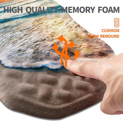 Ergonomic Slope Mouse Pad Wrist Support, Wrist Rest Mousepad for Carpal Tunnel Pain Relief with Massage Bulge and Slow Rebound Memory Foam (12x8 inch, Sunrise Beach) - color: Am007-sunrise Beach