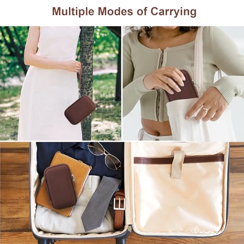 Canboc Carrying Case for Canon PowerShot G7 X Mark III/ G7X Mark II Digital 4K Vlogging Camera, SX740 SX730 Camera Bag, Zipper Mesh Pocket fits USB Cable, Batteries, Brown - color: Brown