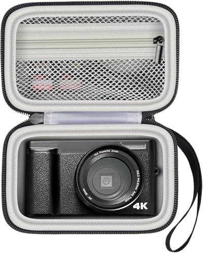 Digital Camera Case for Travelers & Vloggers, Case Only, Gray Inner | for Duluvulu for Oiadek for Zostuic for TEBNGIHNM for Canon G7 X Mark III/II 4K Vlogging Camera, Mesh Pocket, Compact Size - color: Grey Inner
