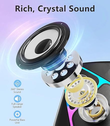 2.1 Gaming Speakers with RGB Gradient Light, PC Speakers with Dynamic Sound, USB Powered & 3.5mm Aux, Desktop Computer Speakers with Volume Control, Compatible with PC, Laptop, PS4, TV, Phone