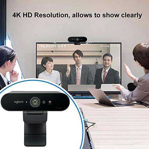 Logitech Brio Video Conferencing Webcam (Black) | 4K UHD, 5x zoom, HDR lighting correction, 65/78/90-degree FOV, noise-canceling mics