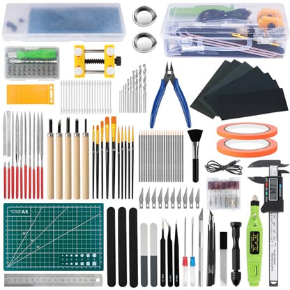 Gundam Tool Kit, 192 Pcs Professional Model Tool Kit for Gundam, Modeling Tools for Models with Decals Sticker Operated Box, Model Building Tools Hobby Tools Craft Set for Repairing Fixing Painting - color: 192 Pcs