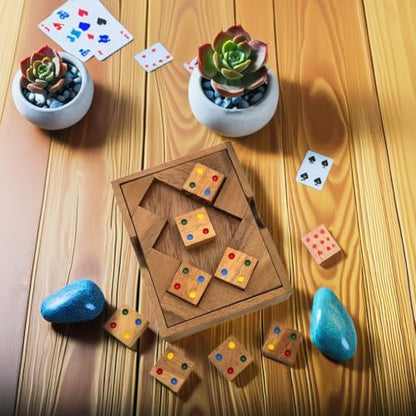 Color Match 8 Pieces Challenging Wooden IQ Puzzle Fun Play and Gift Brain Teaser Game for Adults and Teens - style: 8 Pieces Color Match