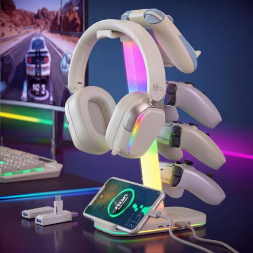 RK ROYAL KLUDGE HG101 V2 Wireless Gaming Headset, 2.4G/Bluetooth 6.0/3.5mm Wired Headphones, 7.1 Surround Sound, 40mm Drivers, Memory Foam Cushions, Works with Xbox, PS4/5, PC, Switch, Platinum Grey - color: Platinum Grey