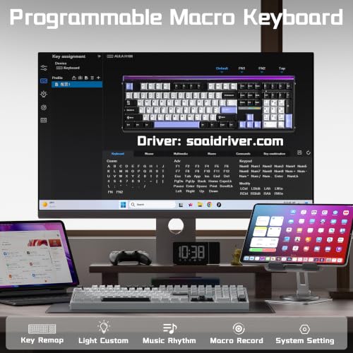 Aula H108 Wireless Mechanical Keyboard, Hot Swappable Silent Keyboard, Full Size Keyboard with Number Pad, Gasket Structure, RGB Backlit Computer Gaming Keyboard with PBT Keycaps for PC/Office - color: White Black