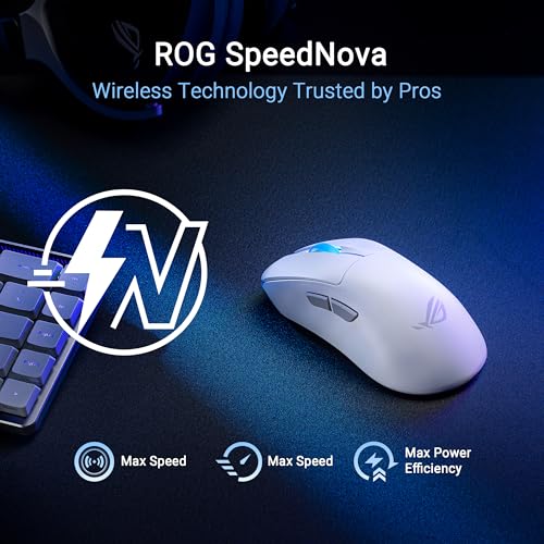 ASUS ROG Keris II Ace Wireless Gaming Mouse – Right-Handed Ergonomic, 54g, Tri-Mode Connectivity, 42K DPI, up to 107Hr Battery, PC/Mac Support - White - color: White, style: Keris II Ace