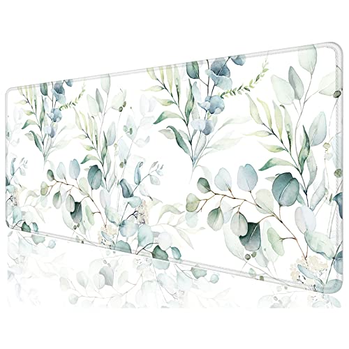Desk Mat, 32" x 12" XXL Extended Large Gaming Mouse Pad, Desktop Decor Desk Pad, Cute Men Women Office Supplies and Accessories, XL Mouse Mat for Laptop & Keyboard, Minimalism White Flower - color: Minimalism White Flower, size: 32L x 12W inches