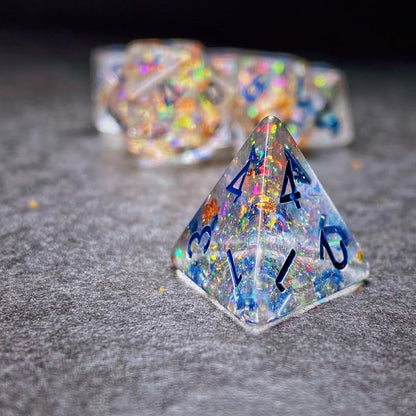 Sage’s Portal Cantrips DND Dice Set - Round Edge Resin 7-PC Polyhedral DND Dice Set for Dungeons and Dragons D&D RPG Tabletop TTRPG (Glitter Copper) - color: Glitter Copper