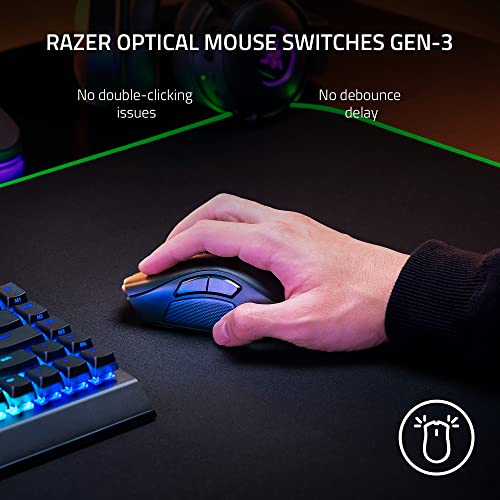 Razer Naga V2 Pro Wireless Gaming Mouse: Interchangeable Side Plate w/ 2, 6, 12 Button Configurations - Focus+ 20K DPI Optical Sensor - Fastest Gaming Mouse Switch - Chroma RGB Lighting (Renewed)