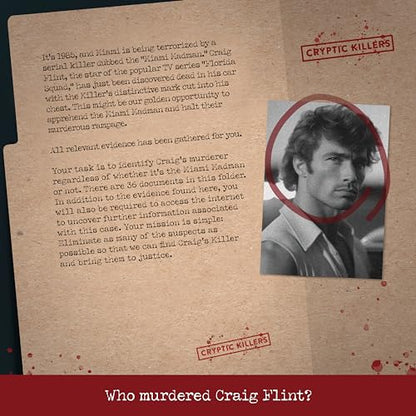 Cryptic Killers Unsolved murder mystery game - Cold Case Files Investigation Detective clues/evidence - Solve the crime - For individuals, date nights & party groups - Murder in Miami
