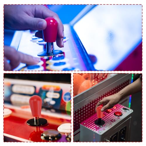 Gallipower 2Pcs Red Ellipse Oval Joystick Head,Arcade Joystick Ball Top Handle Rocker Round Head,Arcade Kit DIY Replacement Parts - color: style 11
