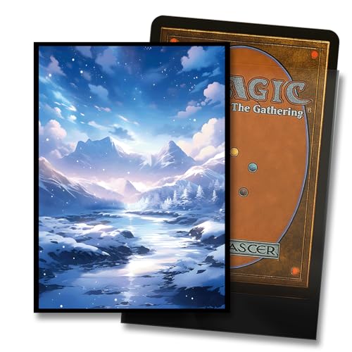 MTG Card Sleeves - Tundra(White Blue) - Fantasy Dual Lands Series - Ultra Clear Front & Matte Finish Back, 100 Count Standard Size TCG Art Sleeves for Magic The Gathering - color: Tundra(white Blue)