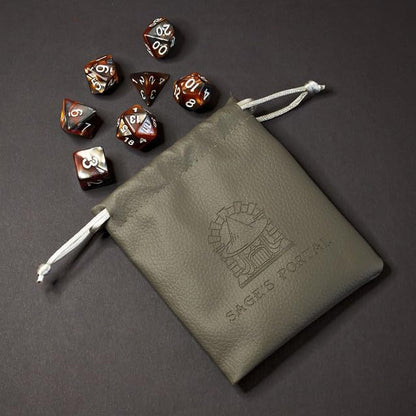 Sage’s Portal Stones DND Dice Set Acrylic Opaque 7-PC Polyhedral DND Dice Set for Dungeons and Dragons D&D Sage’s Cantrips RPG Tabletop TTRPG (Copper/Mica) - color: Copper/Mica/Silver