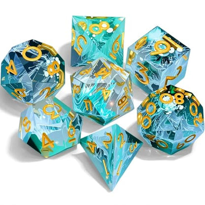 Dungeons and Dragons dice Set DND, polyhedral D&D Resin dice Set, Suitable for Role-Playing dice Game RPG Pathfinder DND dice Set - color: Resin Cloud Line