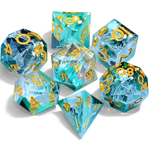 Dungeons and Dragons dice Set DND, polyhedral D&D Resin dice Set, Suitable for Role-Playing dice Game RPG Pathfinder DND dice Set - color: Resin Cloud Line