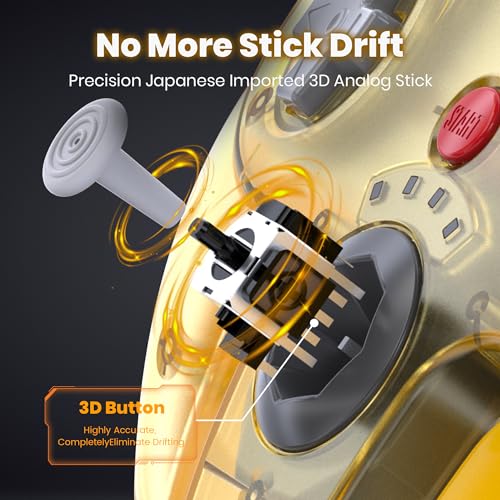 2 Pack Wireless N64 Controller for Switch 1 & 2,N64 Console,Gunmetal/Yellow | (Built-in Vibration) (Rechargeable) (3D Analog Stick), 2.4 GHz USB & N64 Receiver Made for Switch Online, Windows PC, macOS - color: Two Pack Gunmetal Grey/Clear Yellow