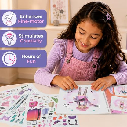 I Love Fashion Designer Kit for Girls – 45 Looks, 300+ Stickers | Reusable sticker activity book with 300+ pieces across 45 outfits. Creative gift for kids ages 5 and up - color: I Love Fashion Designer Kit