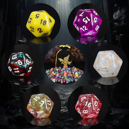 QMay 35 Sets Polyhedral Dice - 35 X 7 (245 Pieces) DND Dice with a D&D Dice Large Drawstring Bag, 35 Colors D4 D6 D8 D10 D% D12 D20, Great for Dungeons and Dragons, RPG, MTG,Role Playing Table Games - color: 35 Sets-245pcs